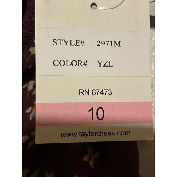 TAYLOR Women's Size 10 Floral-Print Tiered Ruffle Hem Dress V-Neck Smocked Waist - Picture 6 of 8